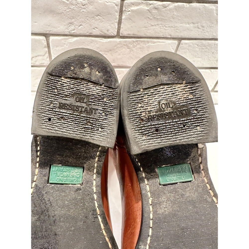 Cowboy Work Boots Leather MADE IN USA Sz 9 Oil & Chemical Resistant Soles - Picture 16 of 16